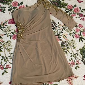 Faviana Glamour gold dress size 2